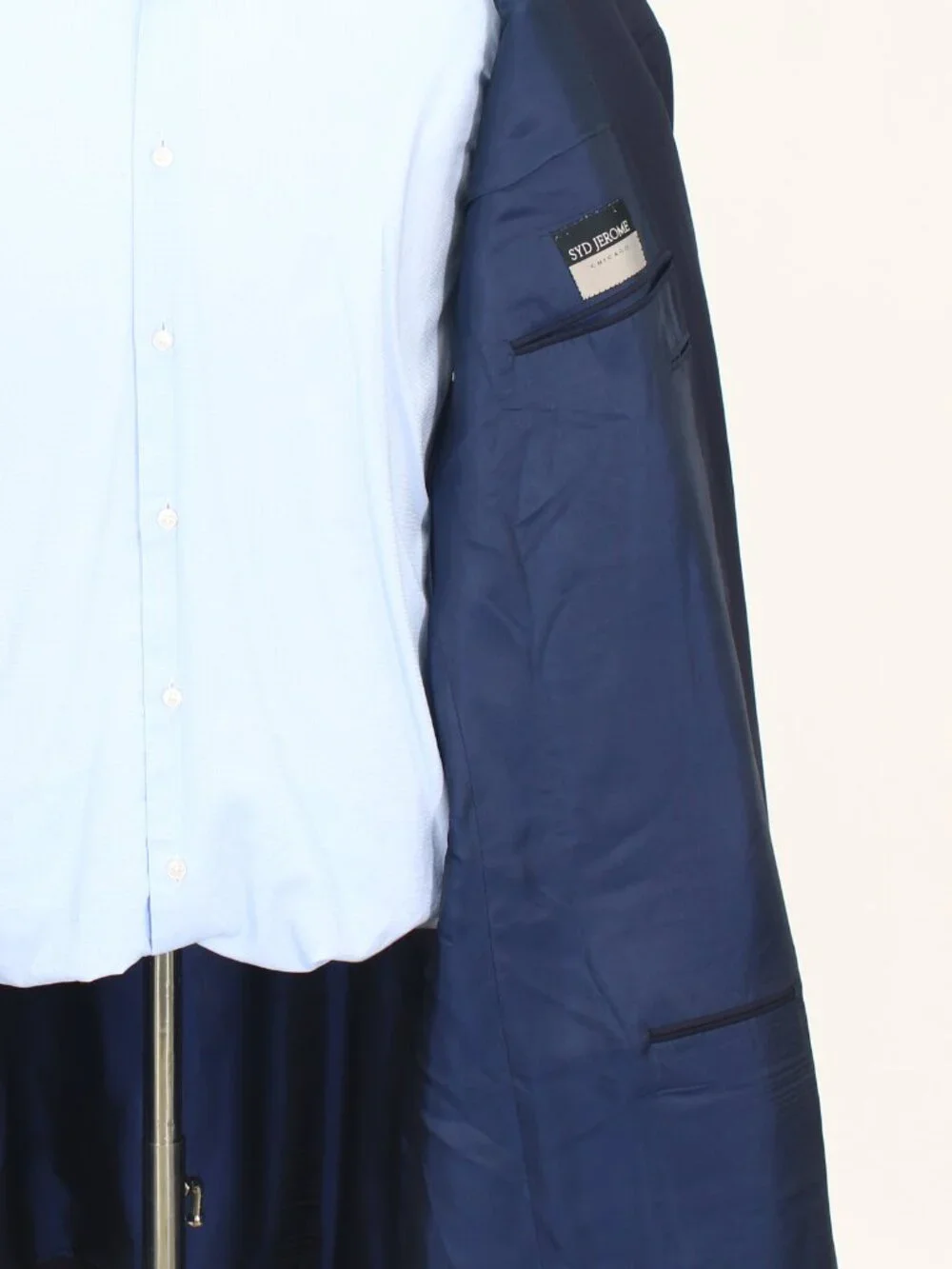 Hickey Freeman Mahogany 52L 42x35 Navy Full Suit 2-Button Solid R919
